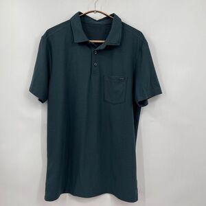 Vouri Blue Green Ace Performance Oregano Short Sleeve Polo Shirt Size Medium
